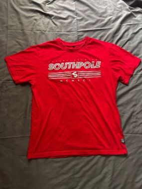South Pole Men’s Red Graphic Crewneck Short Sleeve Tee